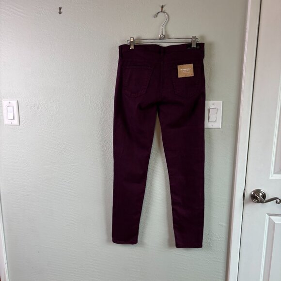 NWT AG Adriano Goldschmied Burgundy The Stevie Ankle Slim Straight Size 27 - Picture 7 of 13